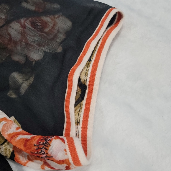 Floral Women's Black Floral Sheer Puff Sleeve Ringer Top By A New Day Sz. 1X - Picture 2 of 12